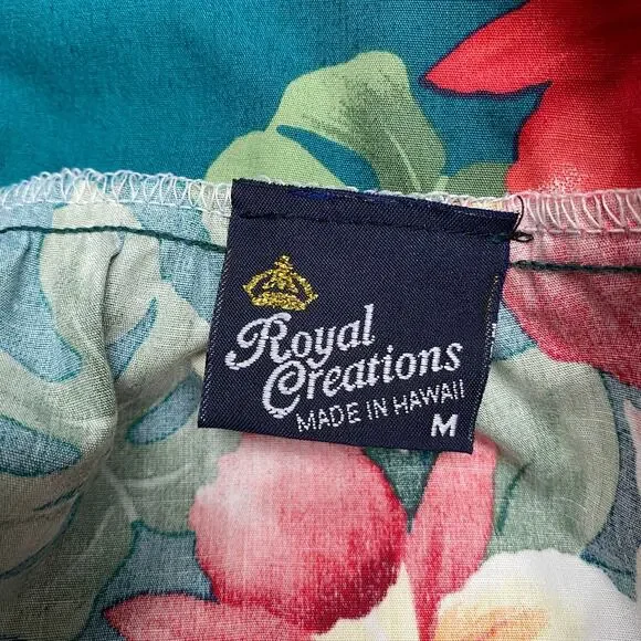 Vintage Royal Creations Hawaii Womens Size M Short Sleeve Floral Maxi Dress - Picture 8 of 10